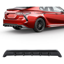 ALMULOO Rear Diffuser Compatible with 2018-2023 Toyota Camry SE XSE & 2018-2020 Camry Hybrid SE XSE, Shark Fin Style Rear Bumper Lip Splitter Valance Spoiler, Black Painted PP Plastic