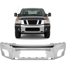 Front Bumper Face Bar Compatible with 2004-2015 Titan, 2005-2007 Nissan Armada, 2004 Pathfinder Armada, Replacement for 62022ZR08A NI1002136 Steel Chrome Silvery 3Pcs