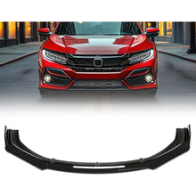 Kojem 3Pcs Front Bumper Lip Compatible with 2016-2021 Honda Civic 10th 4DR Sedan Under Chin Spoiler Plastic (Gloss Black)