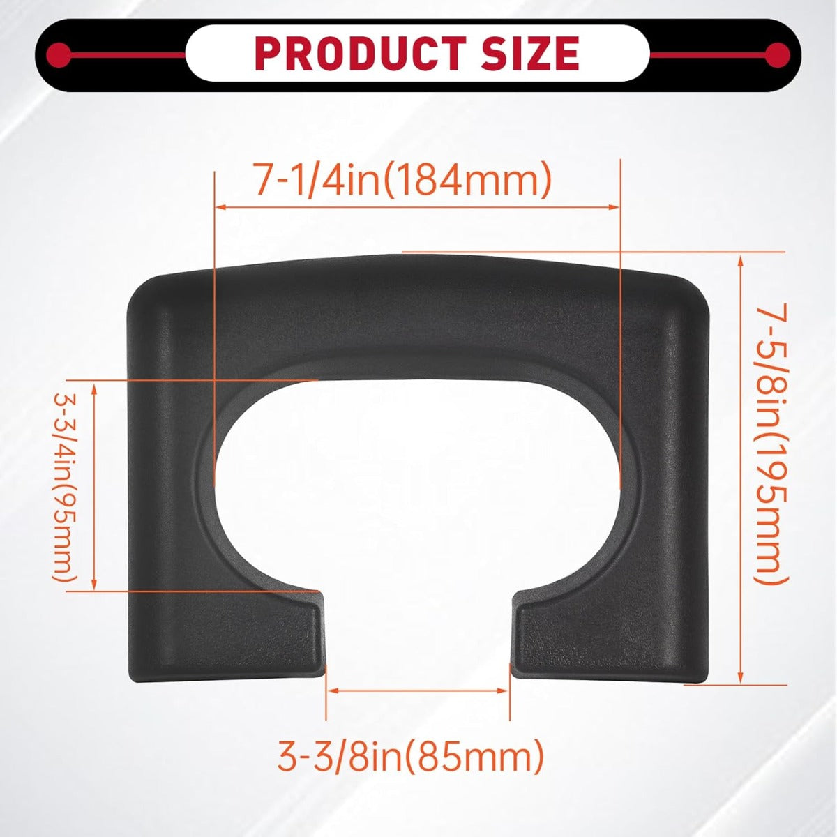 Center Console Cup Holder Armrest Pad Replacement Compatible with 2004-2014 Ford F150 Black