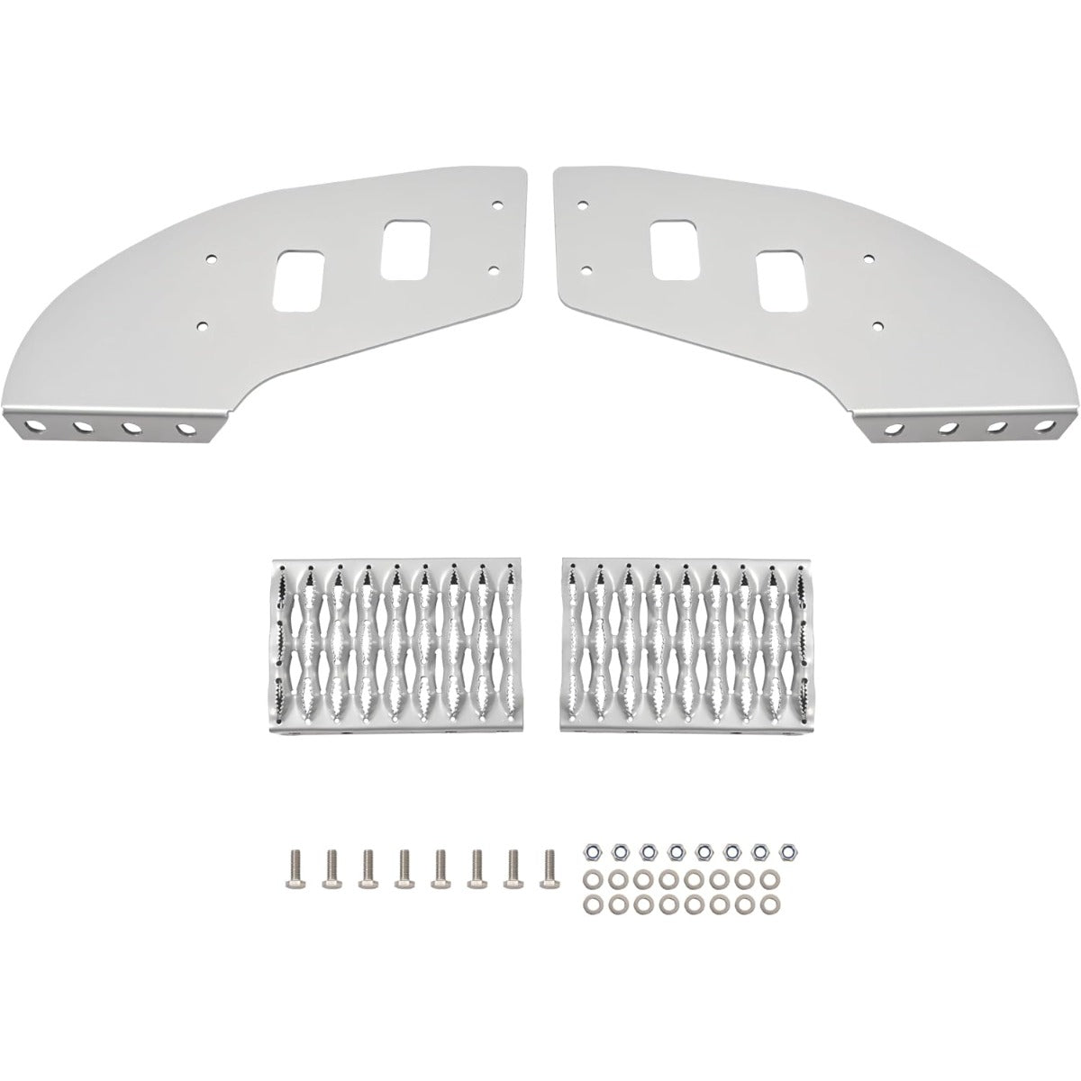 HECASA 10” Truck Frame Step Mounted Side Steps Compatible with Peterbilt Frame Fit Make or Model Class 8 Semi Truck Bed Running Boards w/Mounting Hole Pattern Aluminium Silvery