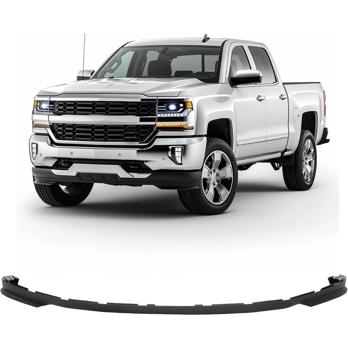 Front Lower Bumper Air Dam Deflector Compatible with 2016-2018 Chevy Chevrolet Silverado 1500, 2019 Silverado 1500 LD Models Replace for GM1092250, 23496677 Valance Panel Plastic