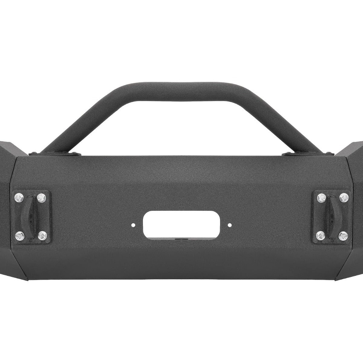 ALMULOO Front Bumper Assembly Compatible with 2003 2004 2005 2006 GMC Sierra 1500 W/Winch Plate, Light Holes, D-Ring Holes&Bull Bar Steel Powder Coated 2 Packages