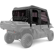 UTV Upper Half Soft Door+Soft Top+Rear Window W/Zipper Compatible with Kawasaki Mule Pro FXT Cab Enclosure Black+Tinted Plastic