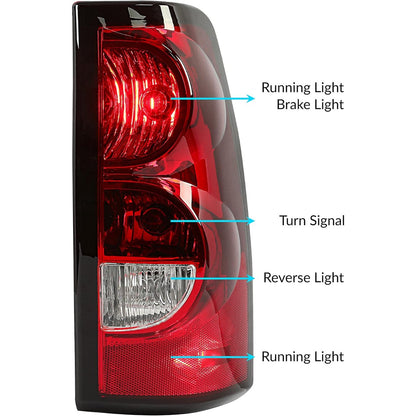 HECASA Tail Lights Passenger Side Compatible with 2003-2007 Chevy Silverado 1500 2500 3500 Pickup Truck w/Bulb & Harness Rear Lamp Taillights Replacement for 19169002 191690