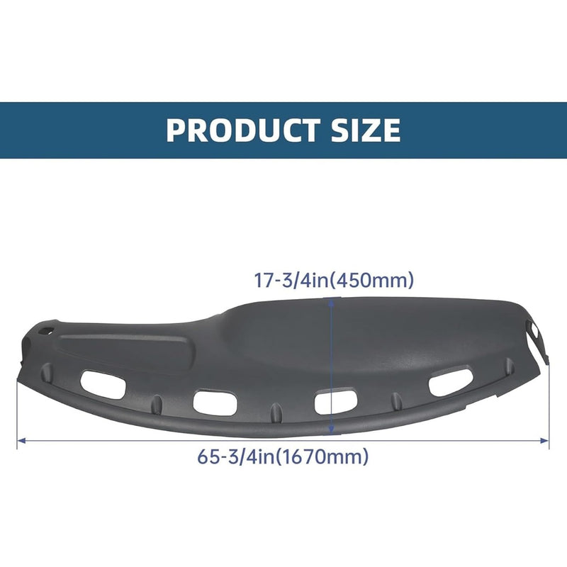 Dash Cover Overlay Compatible with 1998-2001 Dodge Ram 1500, 1998-2002 Dodge Ram 2500 Base/Dodge Ram 3500 Base Trucks Gray Dashboard Dash Cap Pad Bezel Molded Protector LYAP-299S-2