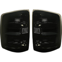 Load image into Gallery viewer, HECASA Tail Lights Compatible with 2014-2018 Chevy Chevrolet Silverado 1500/2500/3500 HD GMC Sierra 3500 HD Dually Model Replacement for GM2800261 Brake Lamps w/o Bulbs Smoke Lens Chrome Housing Pair LYPL-148S-2

