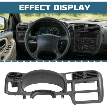 Dash Radio Trim Bezel Cover Compatible with 1998-2004 Chevy Chevrolet S10 Blazer GMC Jimmy Dashboard Radio Panel Only Fit Single Din