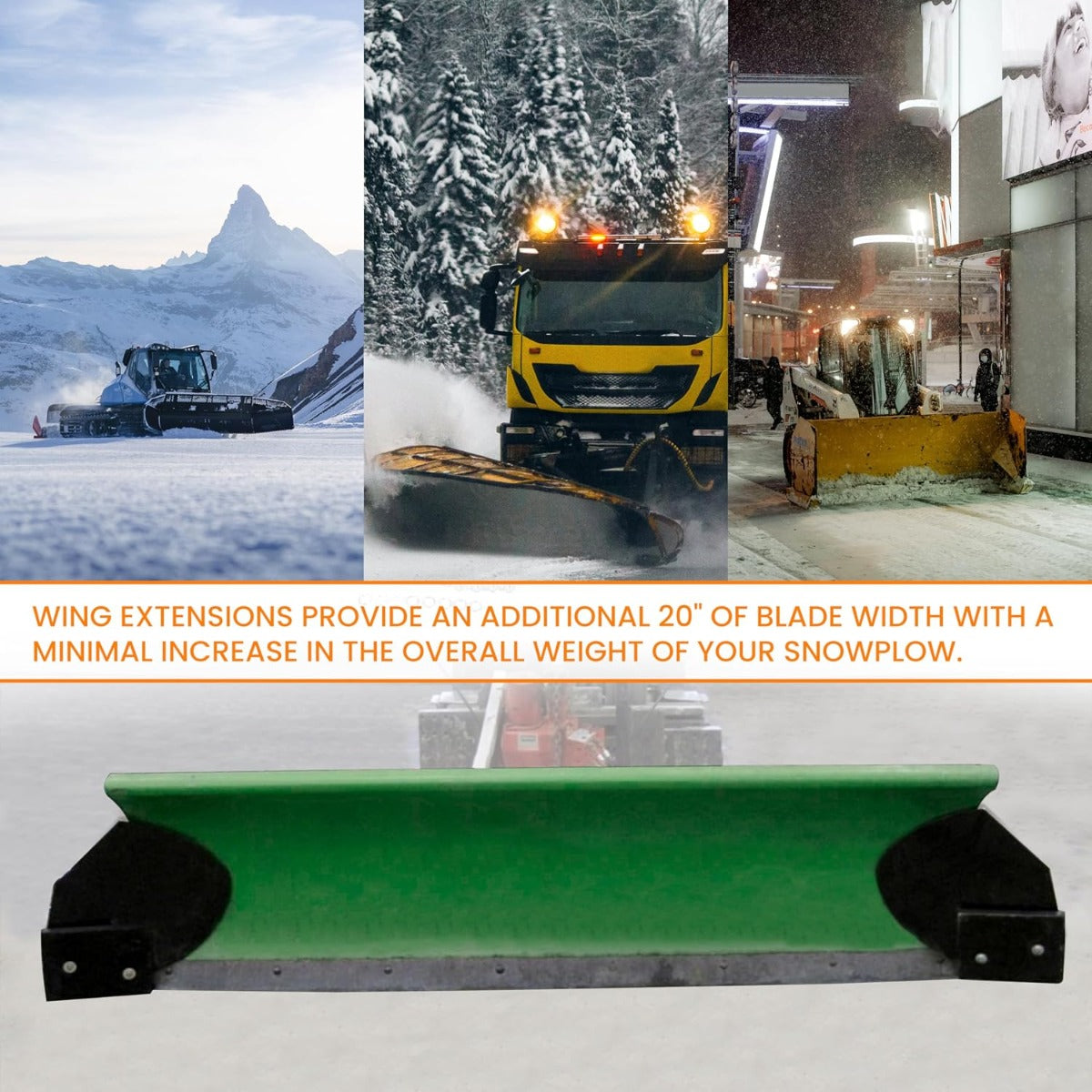 ECOTRIC Snow Plow Pro-Wing Blade Extenders Compatible with Western Boss