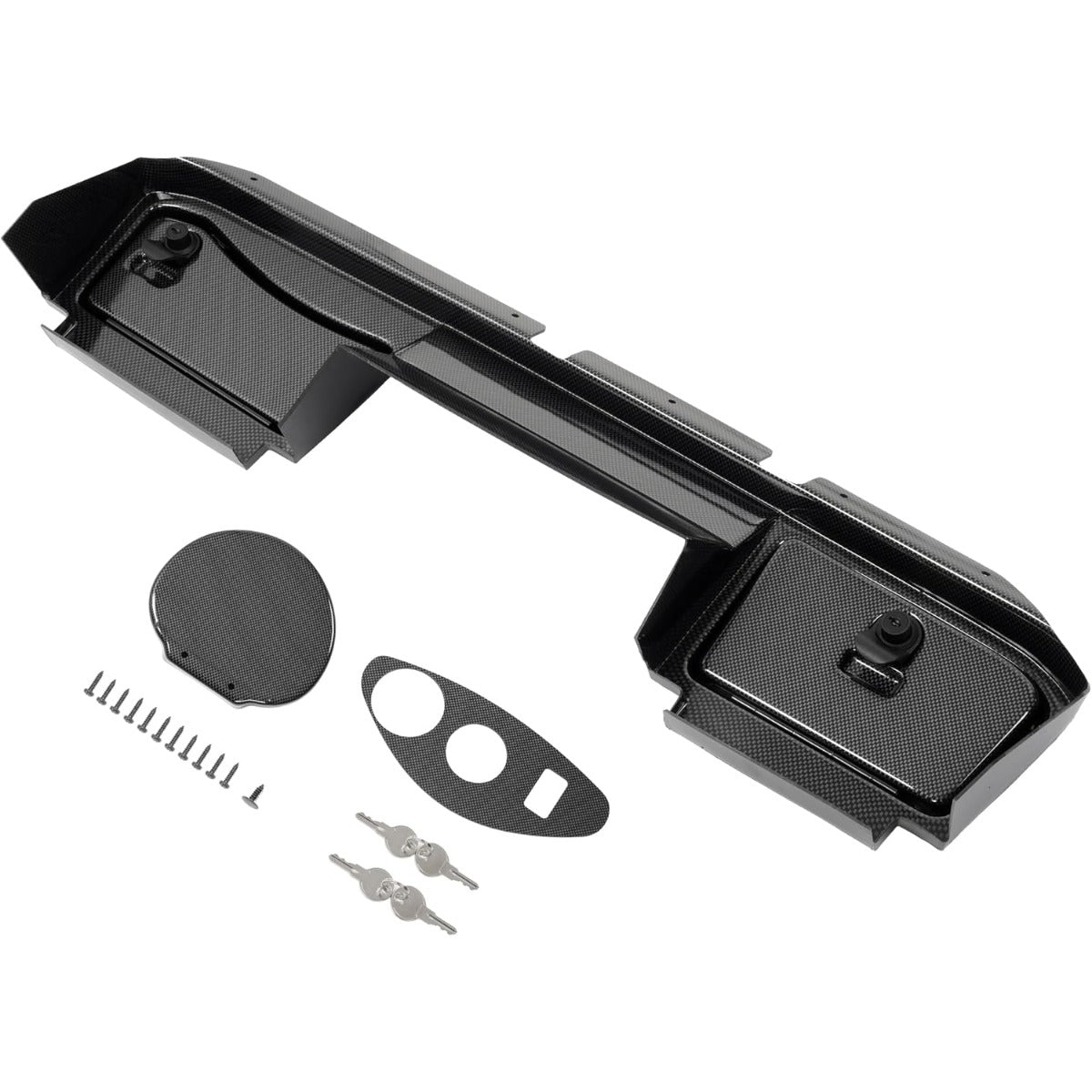 Dashboard Cover W/Locking Doors Compatible With 2008-2014 EZGO RXV Gas/Electric Models, Carbon Fiber Style Print Front Dash Cover (Not For 2015-Up 2nd Gen)