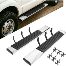 Side Steps Compatible with 1999-2016 Ford F-250 F-350 F-450 Super Duty Regular Cab Running Boards Nerf Bars 304 Stainless Steel+Steel+Plastic Silvery+Black