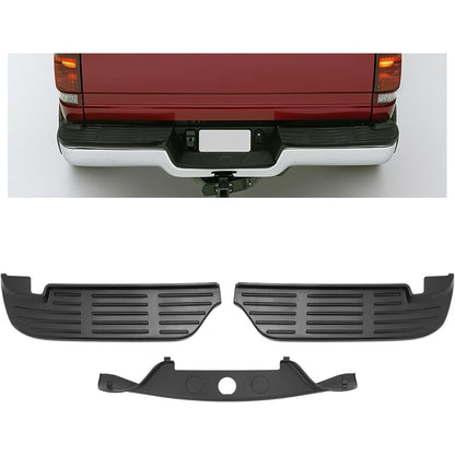 KUAFU Rear Bumper Step Pads Compatible with 1999-2007 Ford F-250/350/450/550 Super Duty Replacement for FO1191116 FO1191113 Plastic(PP) Black Lower & Upper Left + Right 3Pcs