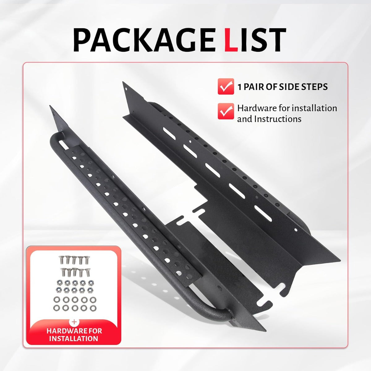 ALMULOO Running Board Step Compatible with 97-06 Jeep Wrangler TJ Tubular