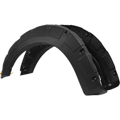 4-piece fender flare set for 2018–2020 Ford F-150 | excluding models with Technology Package, 3 pieces per set rivet-style mount plastic (PP) material black textured finish