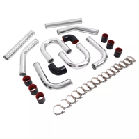 Load image into Gallery viewer, 2.5&quot; 63mm Universal Aluminum Turbo Intercooler Pipe Kit + Silicone Hose + Clamp-junior
