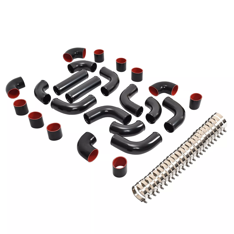 12Pcs 3" Universal Aluminium Intercooler Piping+Silicone Coupler+Clamp Kit-junior