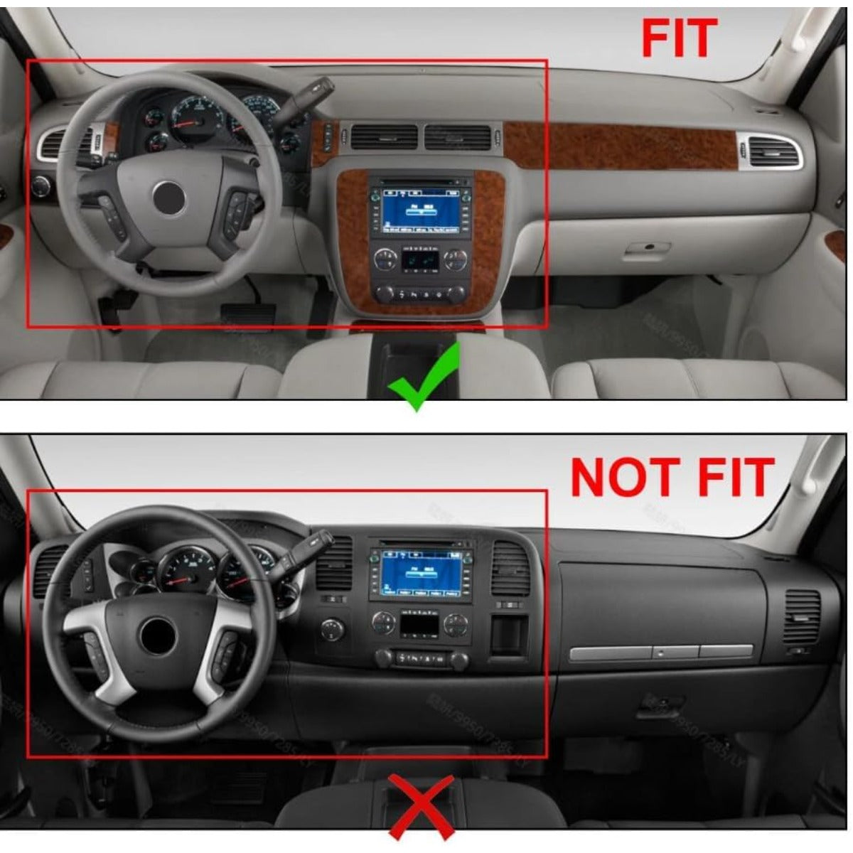 Dash Board Cover Cap Compatible with 2007-2014 Chevy Tahoe Suburban Silverado Avalanche GMC Yukon Sierra 1500 2500 HD 3500 HD Molded Dash Panel Overlay Without Dash Speaker Black Plastic LYAP-298-2-XB