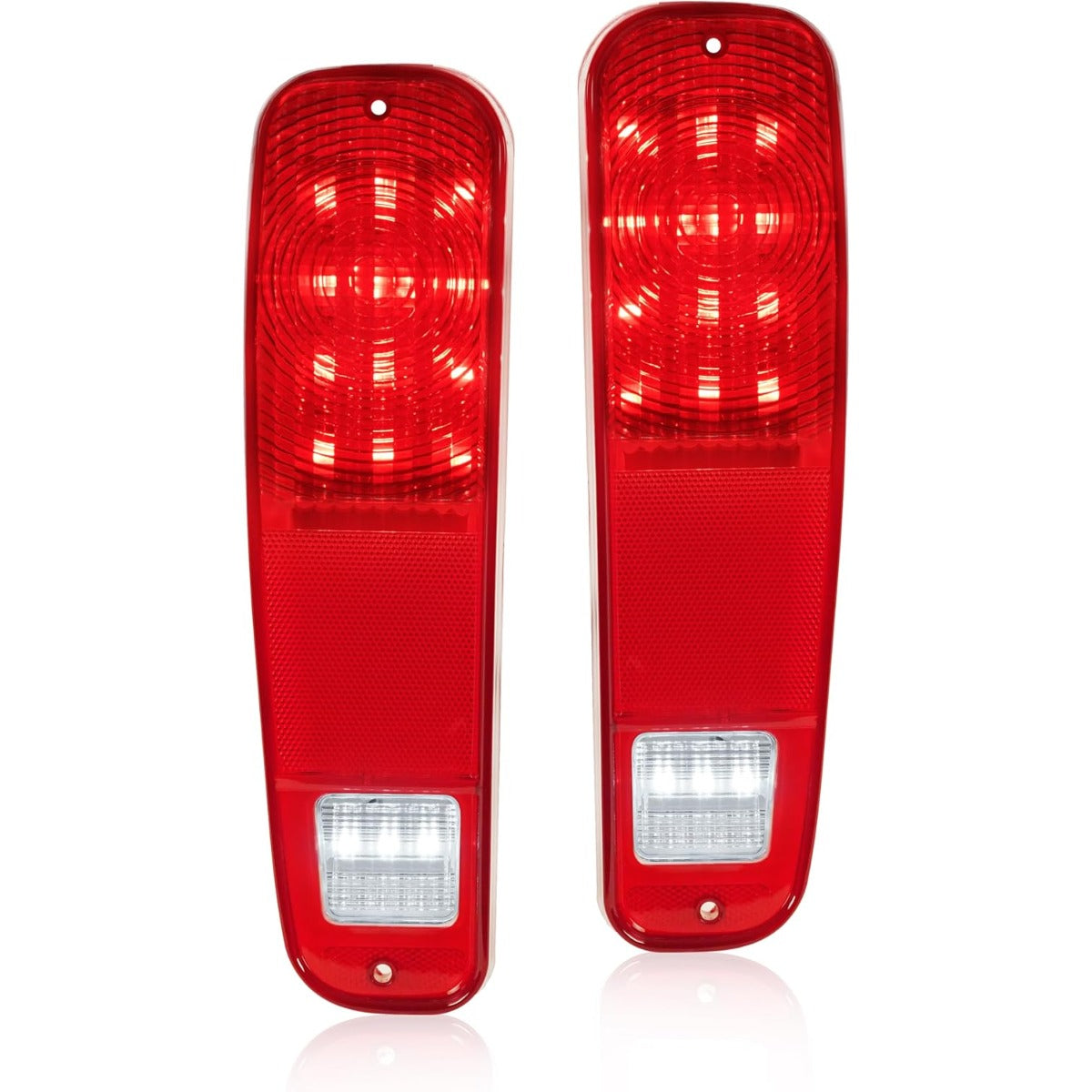 HECASA LED Tail Lights Brake Lamps Compatible with 1973-1977 Ford Pickup F100 F150 F250 F350 Driver & Passenger Side - Red Lens