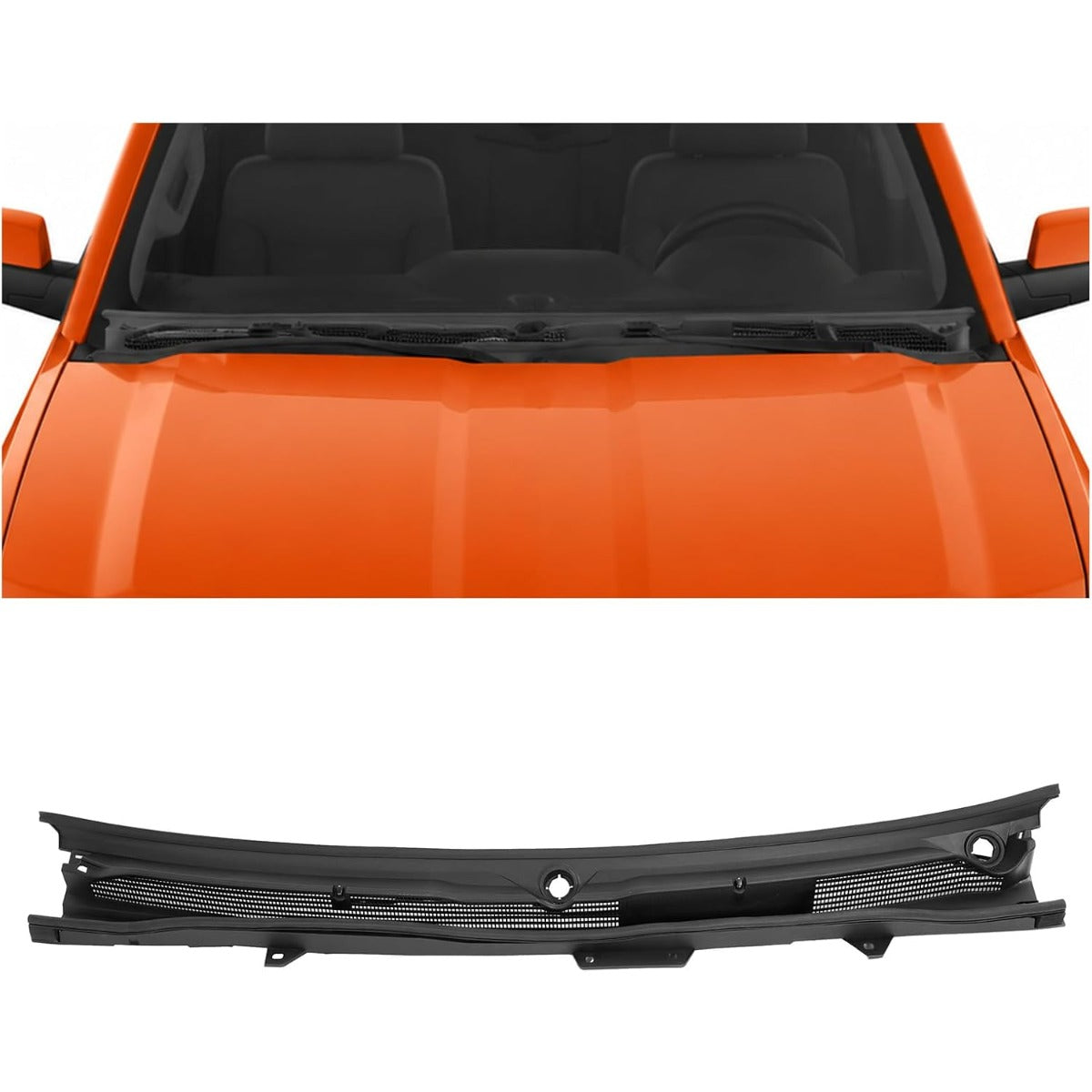Windshield Wiper Cowl Panel Compatible with 2014-2015 Chevy Chevrolet Silverado 1500 Crew Double Regular Cab Replace for 23207951 Window Cowl Vent Grille Plastic(PP+Rubber+ABS) Black