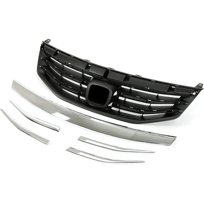 Chrome Front Bumper Grille Grill Compatible with 2011-2012 Honda Accord Sedan 4 Door Replacement for HO1200203 71121TA0A11 Upper Hood Grill