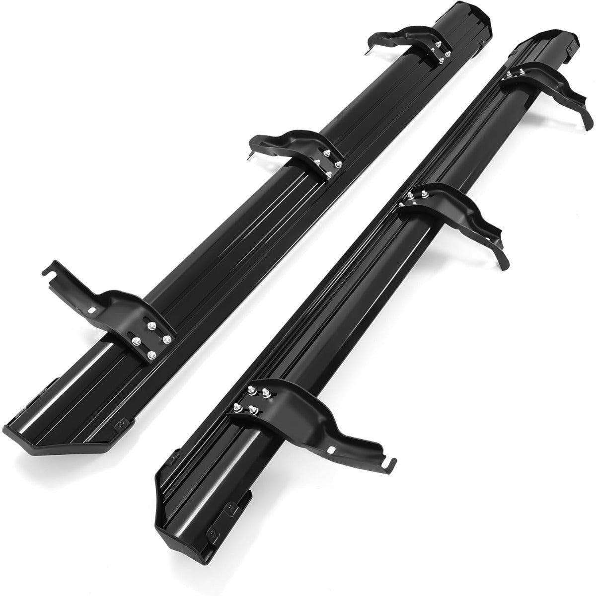 HECASA Running Boards Compatible with 2021-2025 Ford Bronco 4 Door Side Steps Nerf Bars Side Steps Rock Rail Aluminum + ABS Black Platform Style