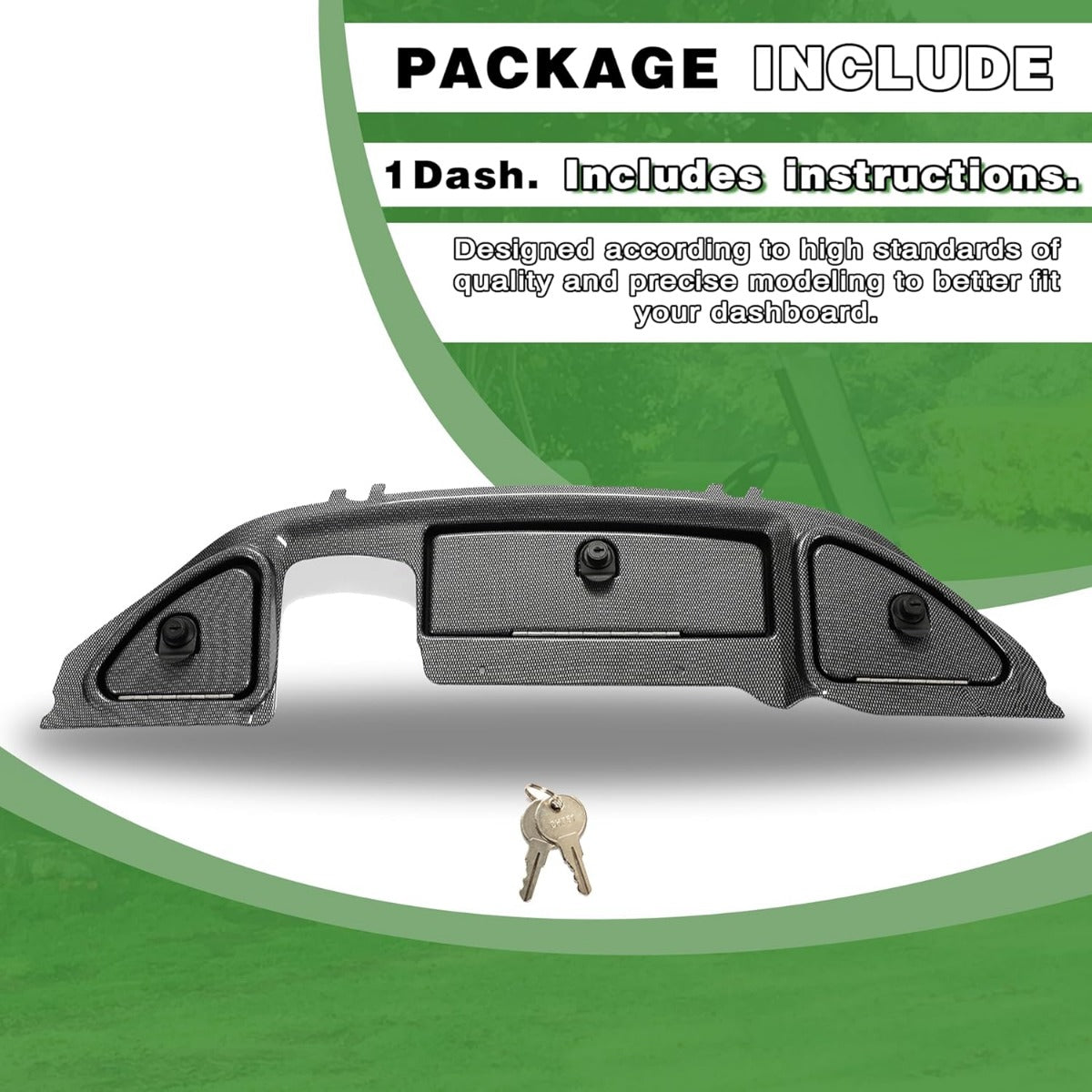 Dash Cover Compatible with 2008.5-Up Club Car Precedent Tempo Onward Golf Cart Carbon Fiber Three Door Dashboard Cover Dash Cap LYMP-100S-1