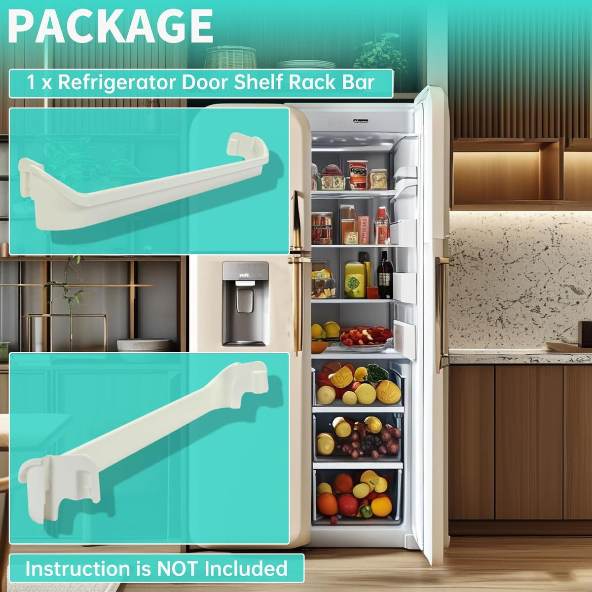 KUAFU 240534901 Refrigerator Door Shelf Bar Compatible with Kenmore Frigidaire Replace for #AP3214630 PS734935 Retainer Rack Rail