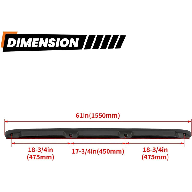 Tailgate Spoiler Cap Cover Compatible with 1999-2007 Chevy Silverado GMC Sierra Replacement for 15932249 GM1909101 Molding Top Protector Textured Black