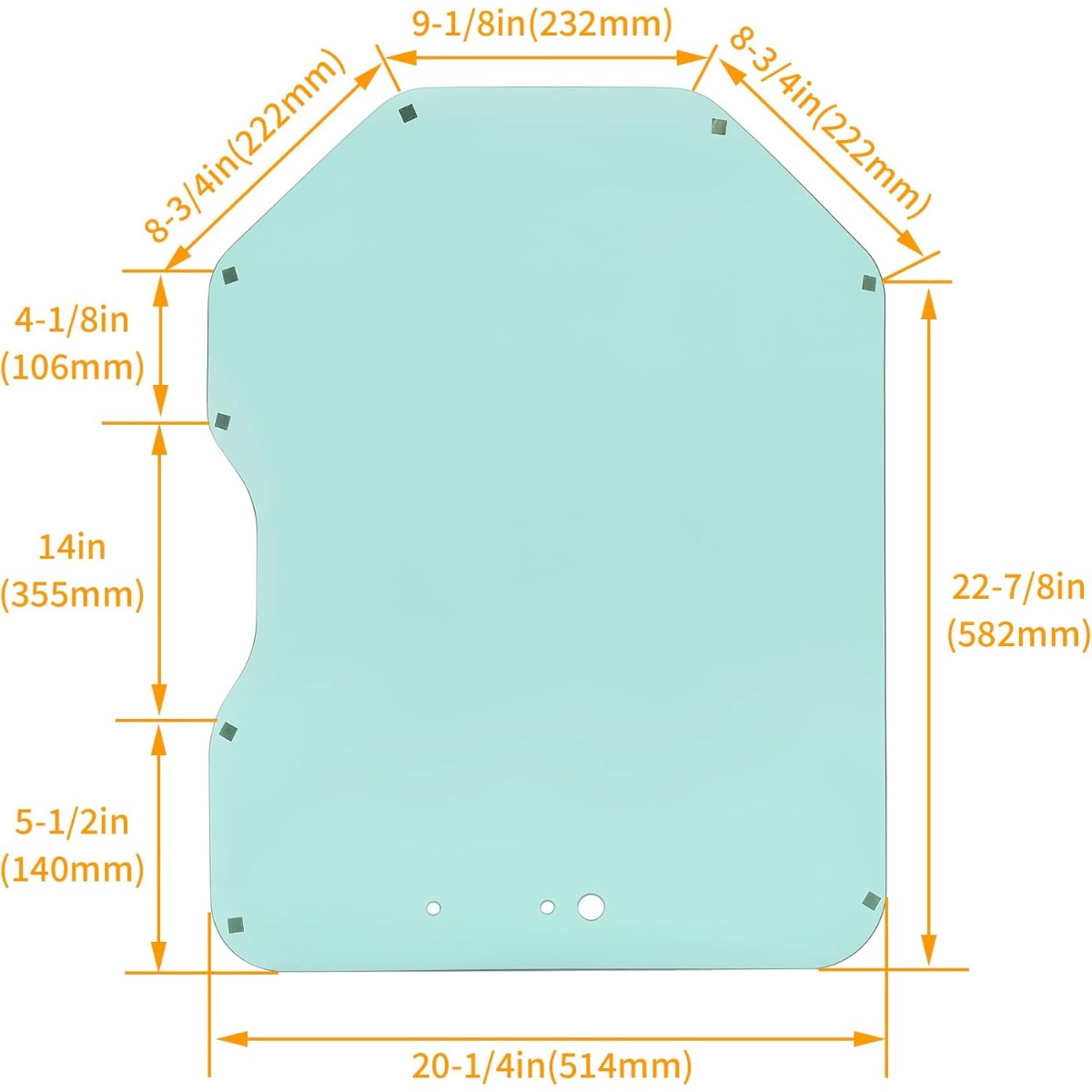 Door Glass Compatible with Bobcat Skid Steer Loaders 751 763G 863 S175 S185 S220 S330 All Wheel Loaders A220 A300 Track Loaders T110 T200 T300 Clear Front Windshield Replace for 6729776