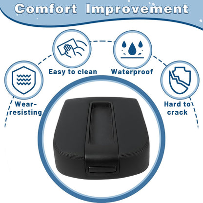 Center Console Armrest Lid Compatible with 2007-2014 Chevy Avalanche Silverado Suburban Tahoe Yukon Sierra Black W/Latch Replacement for 15217111, 15941534, 19328718