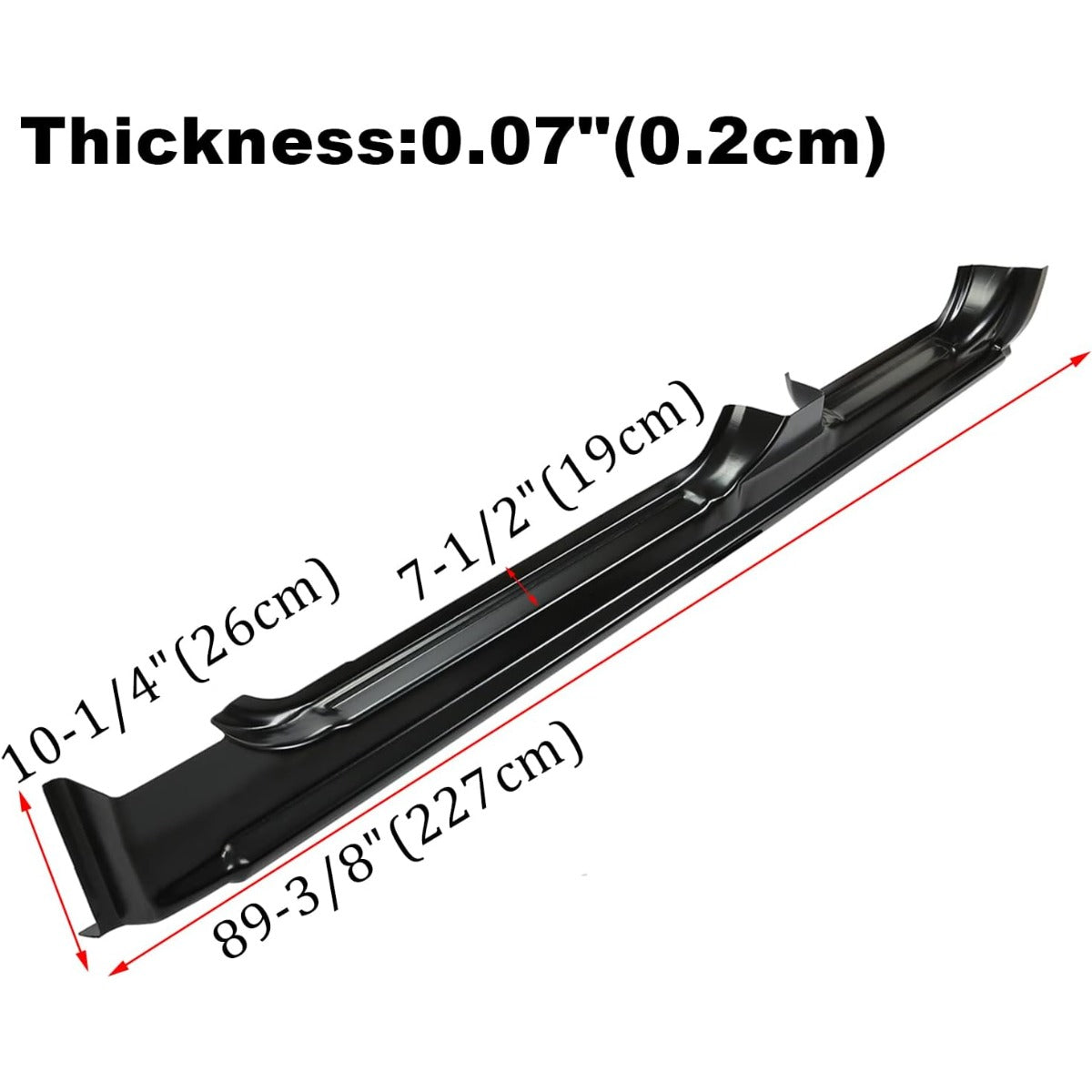 Rocker Panel Compatible With 1999-2007 Chevy Silverado GMC Sierra 4 Door Crew Cab Steel Panel(Right Passenger Side)