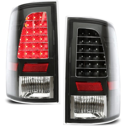 ALMULOO Tail Light Clear Lens Black Housing Compatible with 2009-2018 Dodge RAM 1500 2500 3500 2019-2021 RAM 1500 Classic