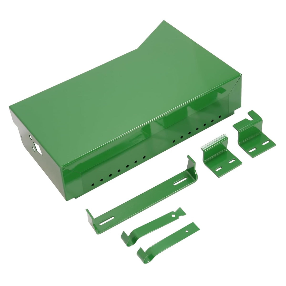 Tractor Battery Box Right Hand Compatible with John Deere 2510 2520 3010 3020 4000 4010 4020 4320 4520 4620 w/Bracket Steel Powder Coated Green