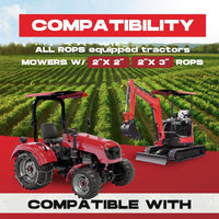 Load image into Gallery viewer, Tractor Canopy for ROPS 48-3/8&quot; X 48-3/8&quot; - Red Rops Canopy for Tractor and Mowers Umbrella (Will Add About 4&#39;&#39; to The Height of The Tractor)
