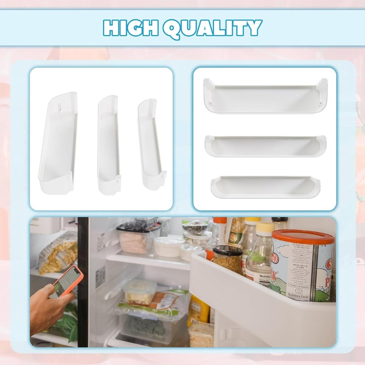 Kojem 29325760166 Replacement Refrigerator Door Shelf Kit Compatible with Dometic Refrigerator Freezer/Upper/Bottom Door Shelf