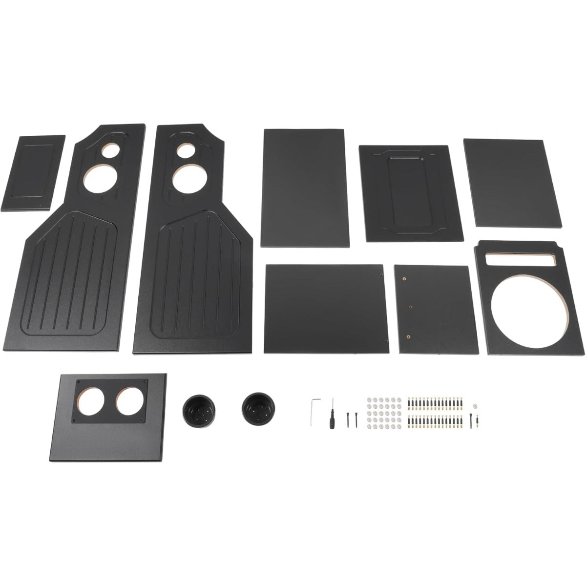 Center Console Subwoofer Box Compatible with 07-13 Chevy/GMC Crew | Crew /Single And Quad Cab MDF+Plastic(ABS) PVC Black Finish Black