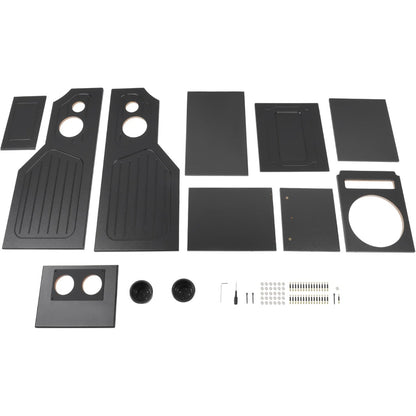 Center Console Subwoofer Box Compatible with 07-13 Chevy/GMC Crew | Crew /Single And Quad Cab MDF+Plastic(ABS) PVC Black Finish Black