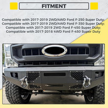 KUAFU Front Bumper Compatible with 2017-2019 Ford F250 F350 F450 Super Duty W/LED Light Winch Mounting Plate D-Rings 3 Piece Bumper Assembly Steel Powder Coated Black(2 Packages)