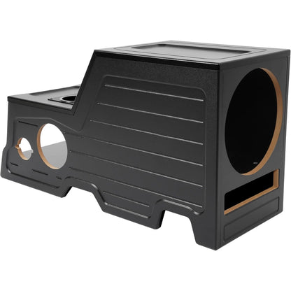 Center Console Subwoofer Box Compatible with 02-05 Dodge Ram | Crew /Single And Quad Cab MDF+Plastic(ABS) PVC Black Finish Black