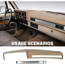 ECOTRIC Dash Board Cover & AC Vent Plate Compatible with 1981-1991 Chevy Chevrolet Blazer Suburban GMC Jimmy Light Brown Two Packages