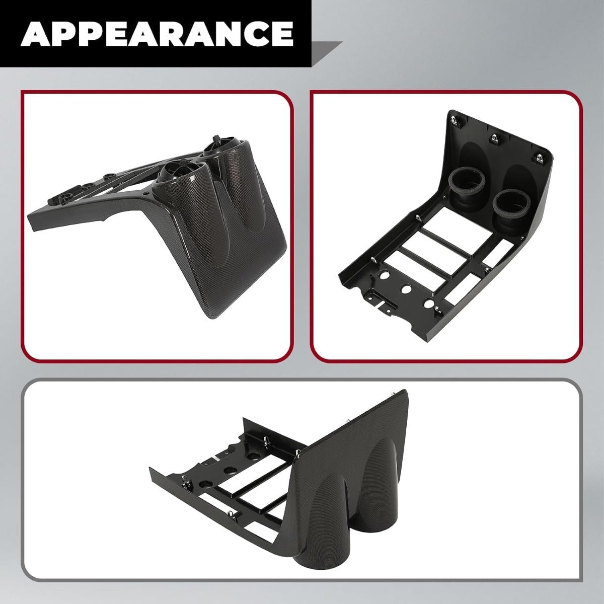 HECASA Dash Bezel Compatible with 2005-2007 Hummer H2 Replacement for D04478029KE Carbon Fiber Color | Centrer Control Dashboard Air Vent Trim Cover Panel