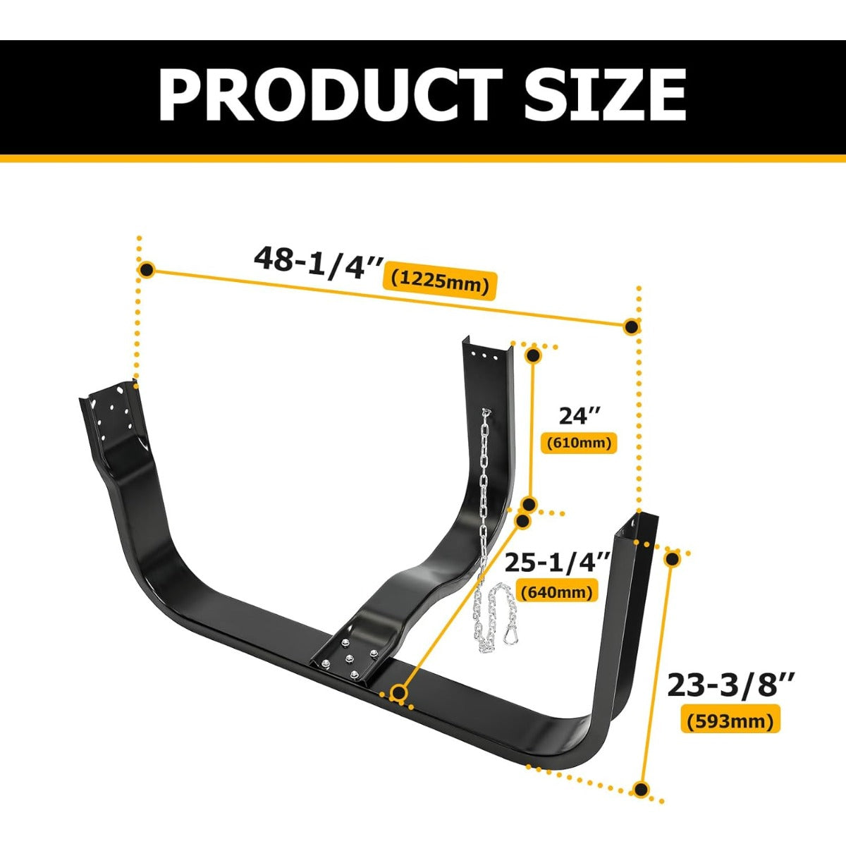 48 Inch Semi Truck Spare Tire Carrier Kit with Mounting Replacement for AURTC4 FLLTC4 FLT98100159 FLT98400030 FLT98400035 MFATIRECR PZF-007 T-61TC4 Basket Type Under Trailer Tire Holder Mount