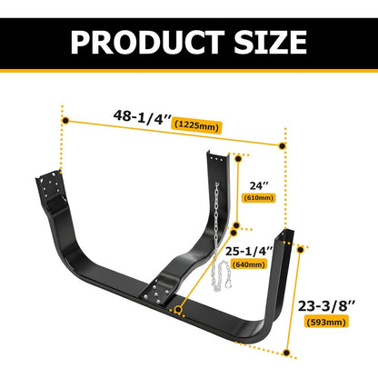 48 Inch Semi Truck Spare Tire Carrier Kit with Mounting Replacement for AURTC4 FLLTC4 FLT98100159 FLT98400030 FLT98400035 MFATIRECR PZF-007 T-61TC4 Basket Type Under Trailer Tire Holder Mount