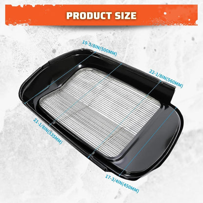 Front Grille Shell + Insert Compatible with Ford 1932 Models Model B/BB / 18 Polished Stainless Steel (Without Crank Hole) LYAM-414S-1