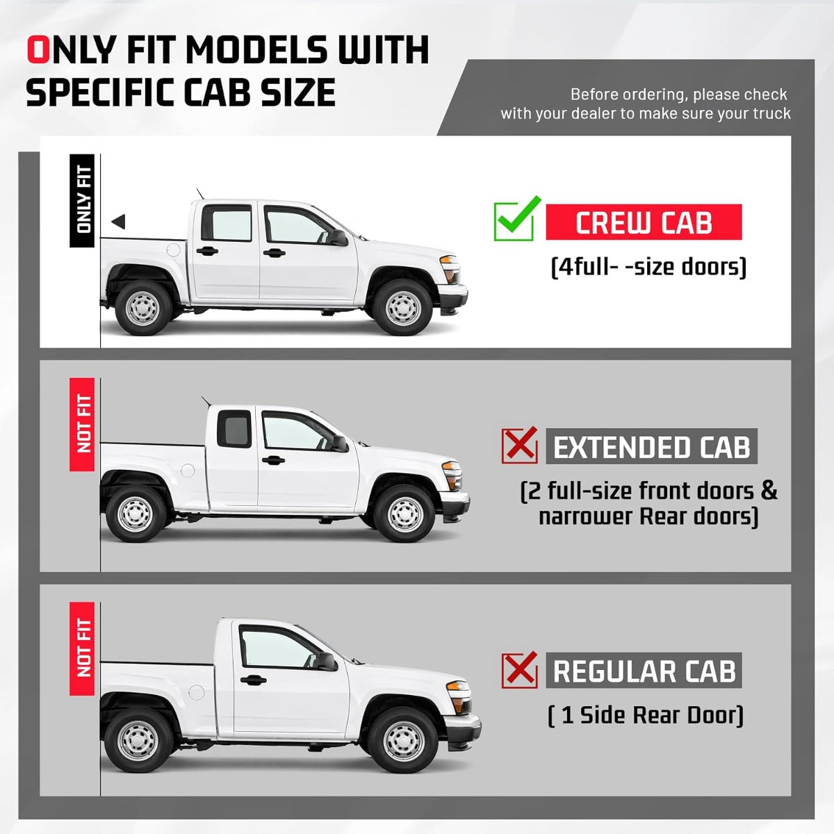 ALMULOO Pair Side Steps Compatible with 2004-2012 Chevy Chevrolet Colorado & GMC Canyon Crew Cab Running Boards Step Bars Steel+Plastic Powder Coated Black Left + Right Side
