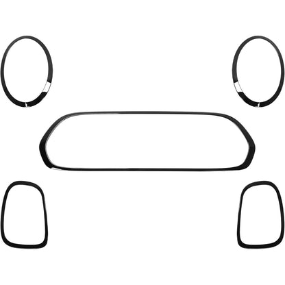 HECASA Head & Tail Light Bezel & Grille Molding Compatible with 2014-2024 Mini Cooper S F55 F56 F57 Models Front Headlamp Tail Lamp Grill Surround Trim Driver & Passenger Side Plastic(ABS)