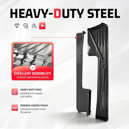 ALMULOO Ribbed Running Boards Compatible with 1953-1956 F100 F-100