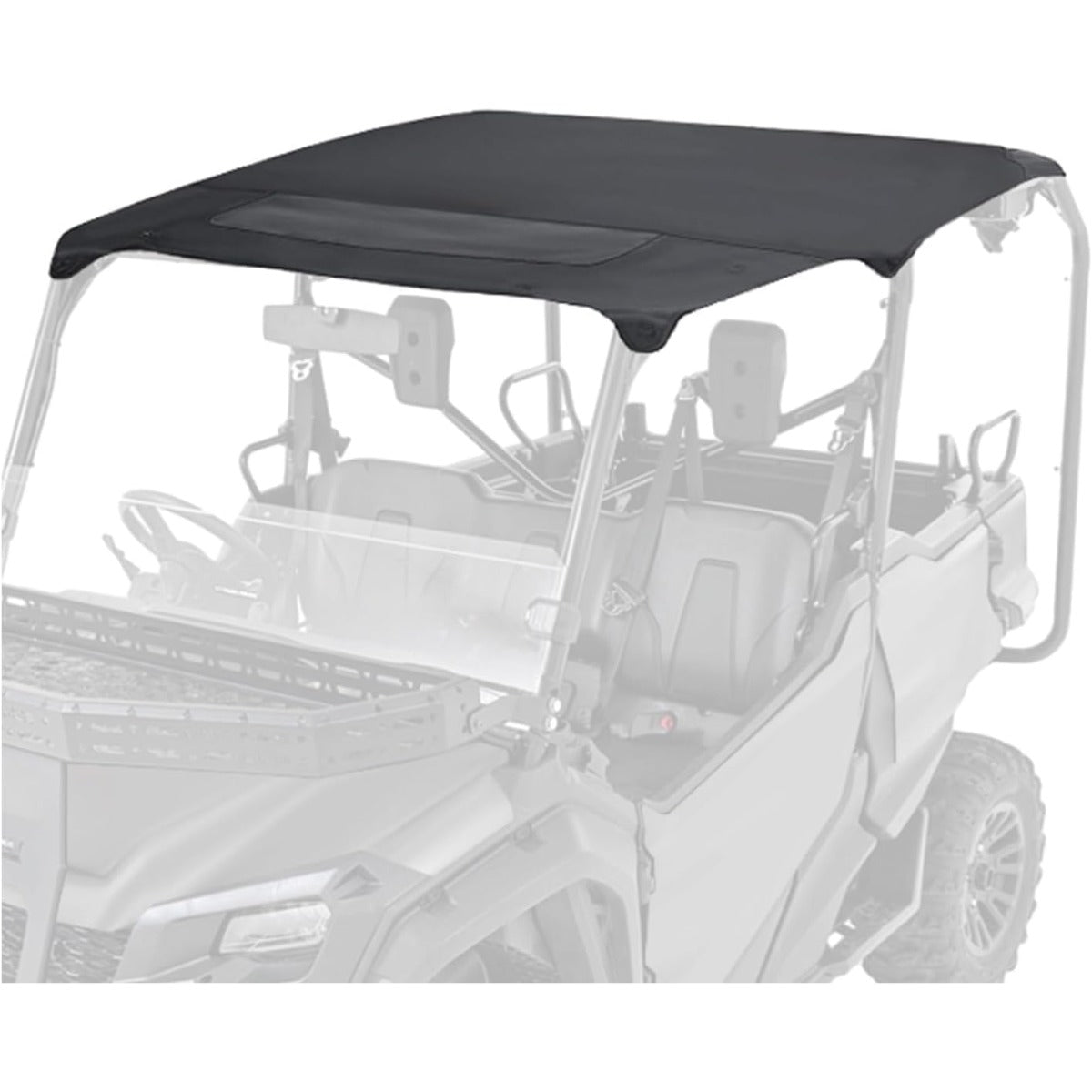Soft Roof Top Compatible with 2016-2024 Honda Pioneer 1000-5 5P Roof Top with Zipper Mesh Window, Soft Top Sunshade UTV Accessories Shade Top Plastic Black
