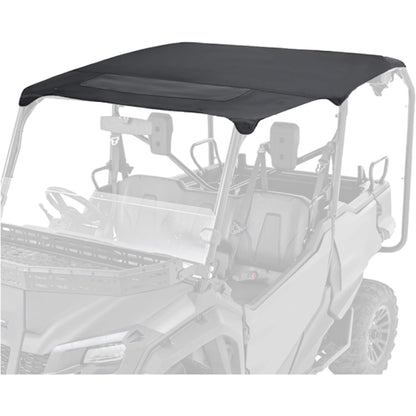 Soft Roof Top Compatible with 2016-2024 Honda Pioneer 1000-5 5P Roof Top with Zipper Mesh Window, Soft Top Sunshade UTV Accessories Shade Top Plastic Black
