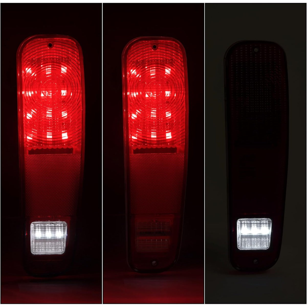 HECASA LED Tail Lights Brake Lamps Compatible with 1973-1977 Ford Pickup F100 F150 F250 F350 Driver & Passenger Side - Red Lens